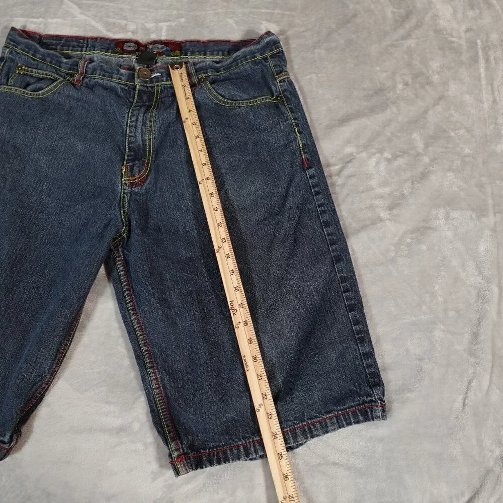 Vintage Brooklyn Xpress Denim Shorts Mens 40 (Fits 38) 13” Pocket Design Baggy - Picture 8 of 8